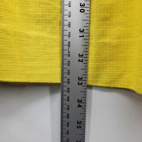 J Crew Factory Yellow Canary Textured Cotton Dress Pockets Lined 2 - Picture 13 of 14